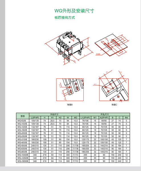 WG尺寸后