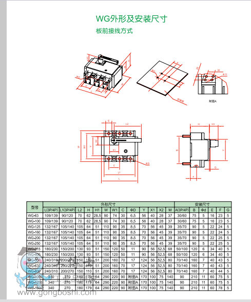 WG尺寸