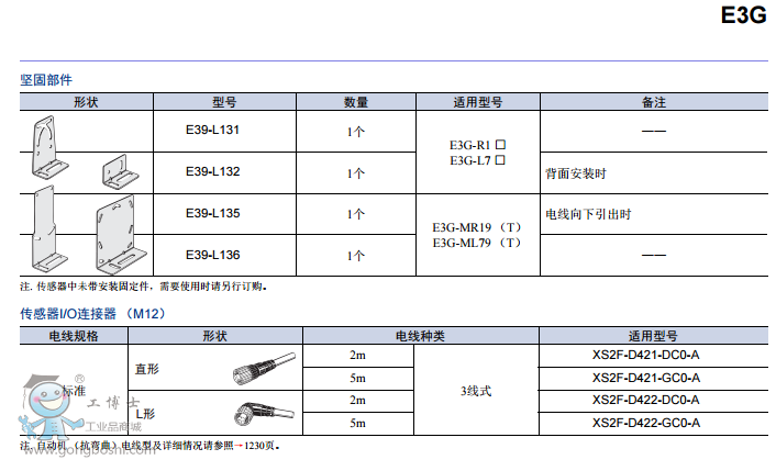 日本歐姆龍OMRON 光電開關E3G系列