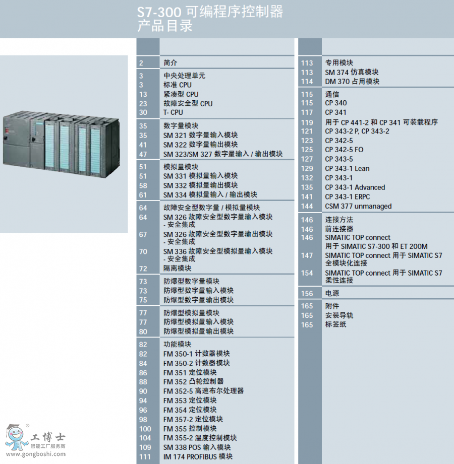 西門子S7-300 可編程序控制器產(chǎn)品目錄