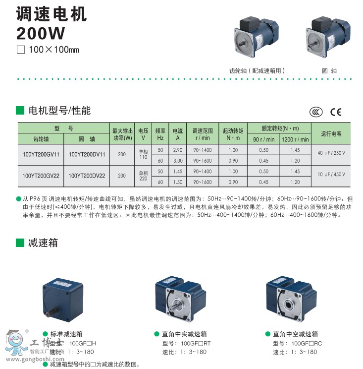 200W調速電機