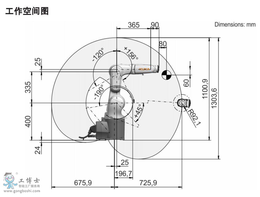 KR6 R700-2工作空間圖